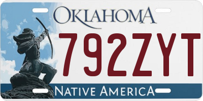 OK license plate 792ZYT