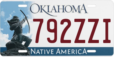 OK license plate 792ZZI