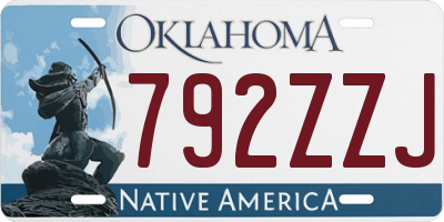 OK license plate 792ZZJ