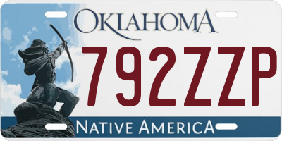 OK license plate 792ZZP