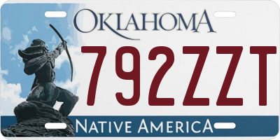 OK license plate 792ZZT