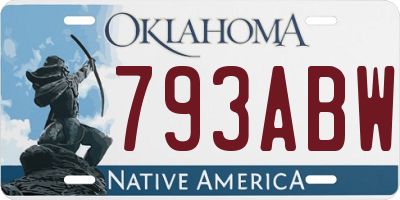 OK license plate 793ABW