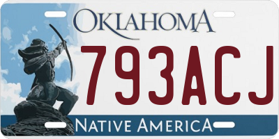 OK license plate 793ACJ