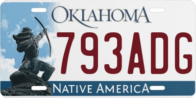 OK license plate 793ADG
