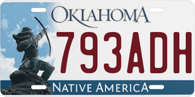 OK license plate 793ADH