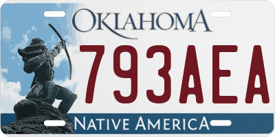OK license plate 793AEA