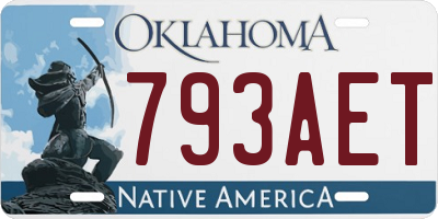 OK license plate 793AET
