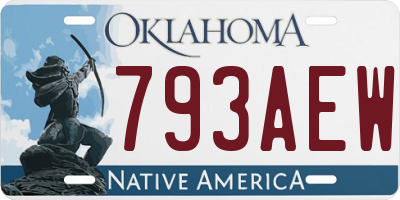 OK license plate 793AEW