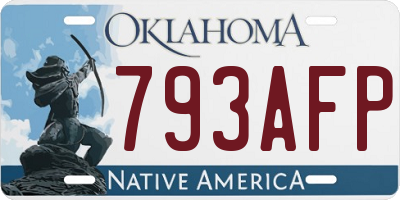 OK license plate 793AFP