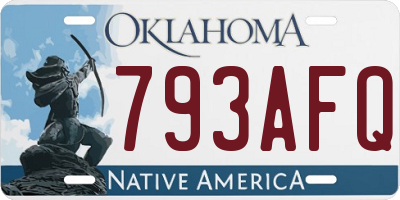 OK license plate 793AFQ