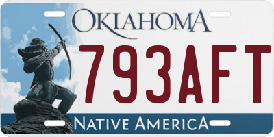 OK license plate 793AFT
