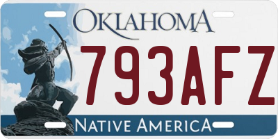 OK license plate 793AFZ