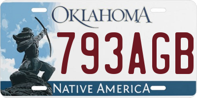 OK license plate 793AGB