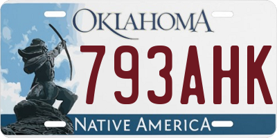 OK license plate 793AHK