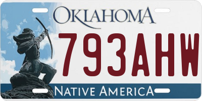 OK license plate 793AHW