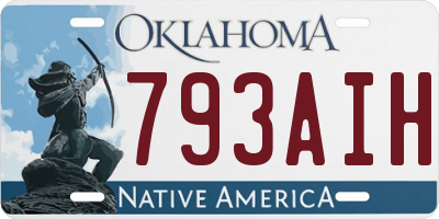 OK license plate 793AIH