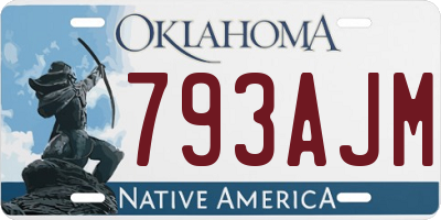 OK license plate 793AJM
