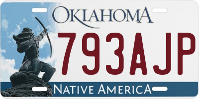OK license plate 793AJP