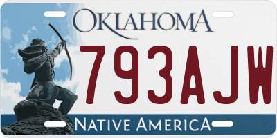 OK license plate 793AJW
