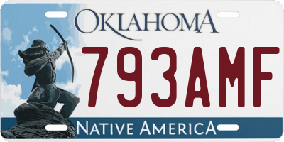 OK license plate 793AMF
