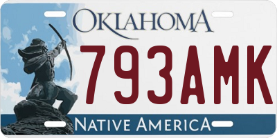 OK license plate 793AMK