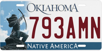 OK license plate 793AMN