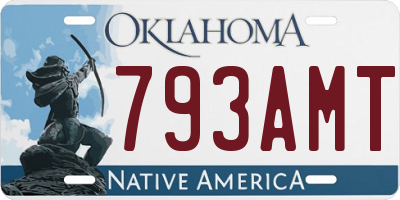 OK license plate 793AMT