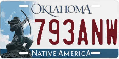 OK license plate 793ANW