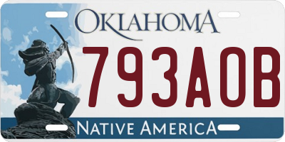 OK license plate 793AOB