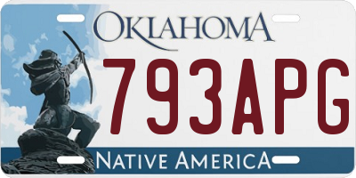 OK license plate 793APG