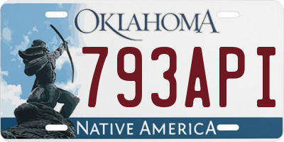 OK license plate 793API
