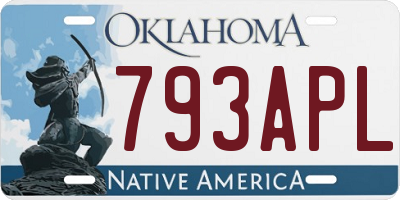 OK license plate 793APL