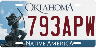 OK license plate 793APW