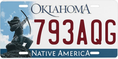 OK license plate 793AQG