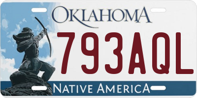 OK license plate 793AQL