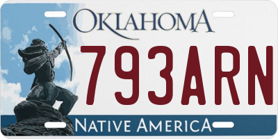 OK license plate 793ARN