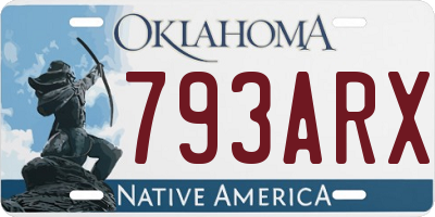 OK license plate 793ARX
