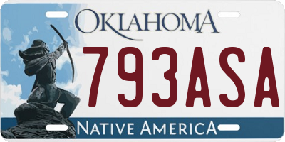 OK license plate 793ASA