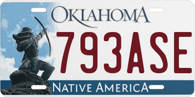 OK license plate 793ASE