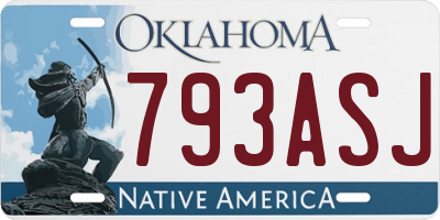 OK license plate 793ASJ