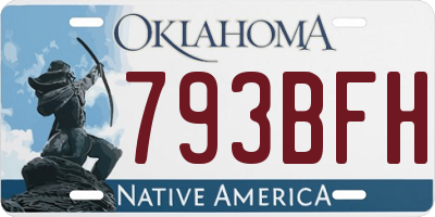 OK license plate 793BFH