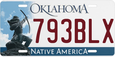 OK license plate 793BLX