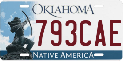 OK license plate 793CAE