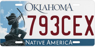 OK license plate 793CEX