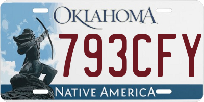 OK license plate 793CFY