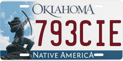 OK license plate 793CIE