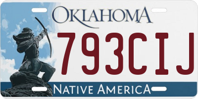 OK license plate 793CIJ