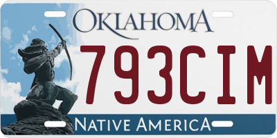 OK license plate 793CIM