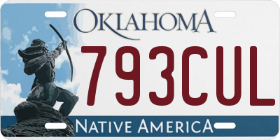 OK license plate 793CUL