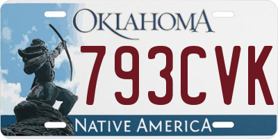 OK license plate 793CVK
